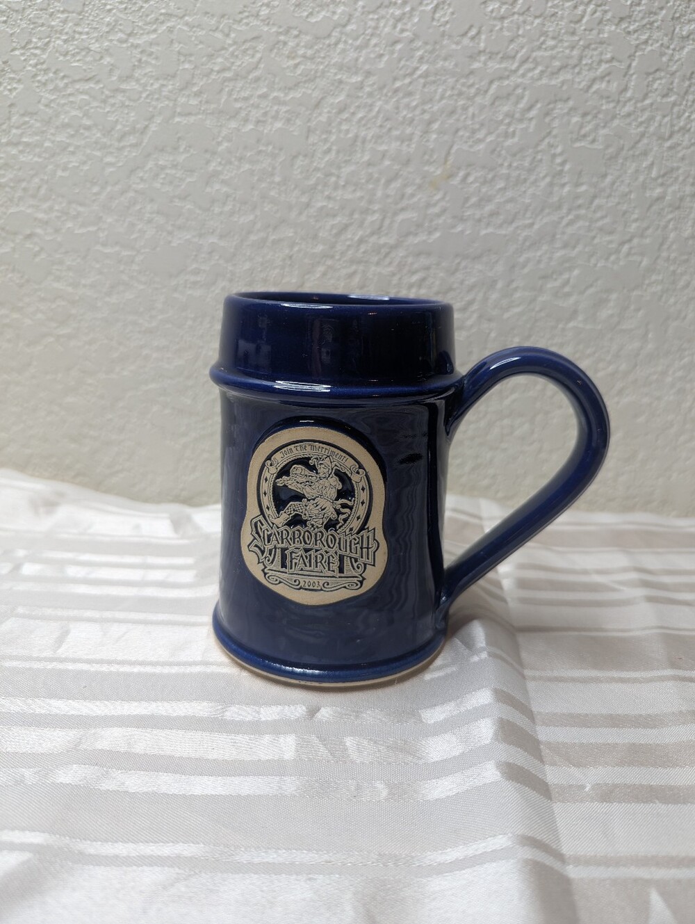 Scarborough Renaissance Fair Mug Pottery Blue Merriment 2003 Limited Edition 13